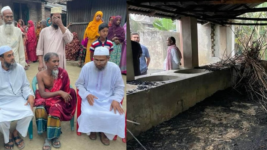 দুর্বৃত্তের আগুনে পুড়লো ৬টি গাভি, কাঁদছেন কৃষক