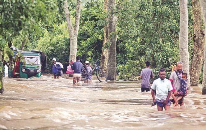 সিলেটে সাড়ে ৮ লাখ মানুষ পানিবন্দি, খোলা হয়েছে ৬৫৬ আশ্রয়কেন্দ্র